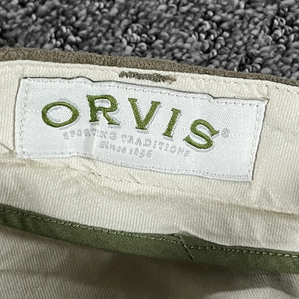 Orvis Men Size 40 Tan Suede Brown Trim Cotton Five Pocket‎ Hunting Pants